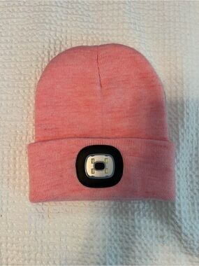 Pink LED Beanie Hat with Front Light - Brand Unspecified